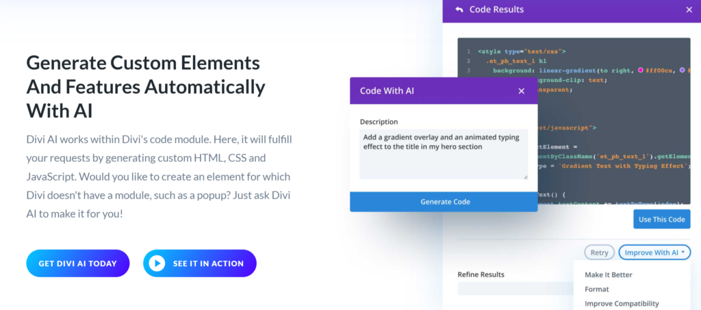 divi ai module screenshot